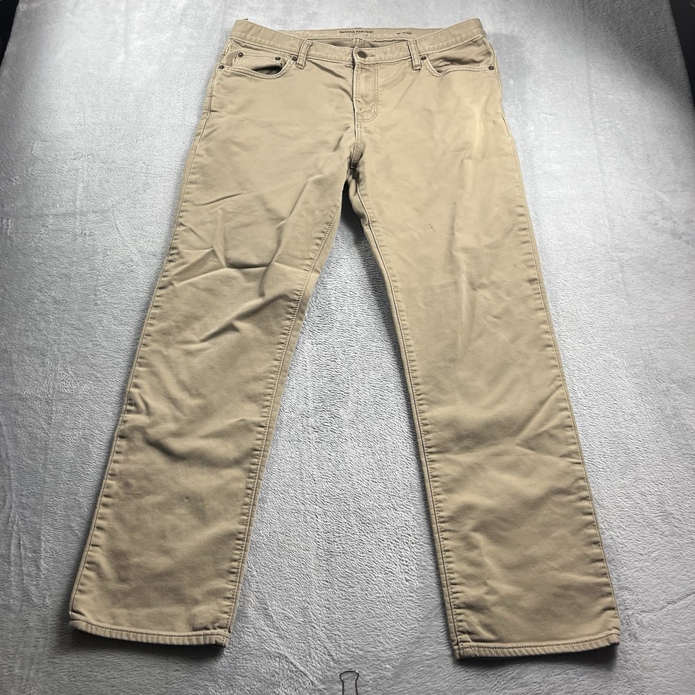 Banana Republic Travel Jean Slim Fit Jeans Mens Size 35x30* Beige Denim